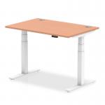 Dynamic Air 1200 x 800mm Height Adjustable Desk Beech Top Cable Ports White Leg HA01101 13448DY