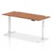 Dynamic Air 1800 x 800mm Height Adjustable Desk Walnut Top Cable Ports White Leg HA01108 13497DY