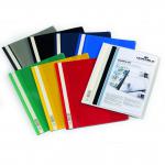 Durable DURAPLUS Presentation Folder Transparent Cover & Inside Pocket for Documents Extra Wide Format  A4 Assorted Colours (Pack 25) - 257900 13530DR