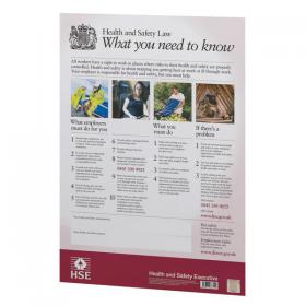 Health Safety & Environment Health & Safety Law Poster  A3 - S3016 13565FA