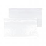 This picture shows a pack of 1000 document enclosed envelopes from Blake. They are DL size, 235x132mm, and have a plain, clear design. The envelopes have a peel and seal closure, and are 30mu in thickness.
