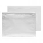 This photo shows a pack of 500 C4-sized Blake document enclosed envelopes. These packaging envelopes feature a plain, clear design with a peel and seal closure. Each envelope is 30mu thick and measures 328x245mm. Perfect for secure document mailing and storage.