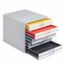 Durable VARICOLOR MIX 10 Drawer Unit Desktop Drawer Set with 10 Colour Coded Drawers and Label Inserts - 763027 13810DR