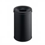 Durable SAFE Metal Waste Bin 30 Litre Capacity with Self-Extinguishing Lid for Fire Safety Black - 330601 13859DR