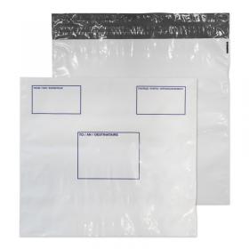 Blake Packaging Envelopes Polypost Polythene Wallet With Address Panel White Peel and Seal 50mu 430x460mm (Pack 100) - PE84W100 13910BL