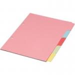 ValueX Divider A5 5 Part Multipunched Assorted Pastel Coloured Card 70599J5 13913PK