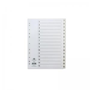 ValueX Index A4 1-15 Multipunched 120 Micron Polypropylene White 64301