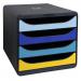 Exacompta Bee Blue Big Box 4 Drawer Unit 347 x 278 x 267mm Assorted Colours (Each) - 3104202D 13936EX