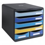 Exacompta Bee Blue Big Box 6 Drawer Set 347 x 278 x 271mm Assorted Colours (Each) - 3124202D 13950EX