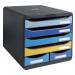 Exacompta Bee Blue Big Box 6 Drawer Set 347 x 278 x 271mm Assorted Colours (Each) - 3124202D 13950EX