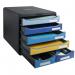 Exacompta Bee Blue Big Box 6 Drawer Set 347 x 278 x 271mm Assorted Colours (Each) - 3124202D 13950EX