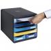 Exacompta Bee Blue Big Box 6 Drawer Set 347 x 278 x 271mm Assorted Colours (Each) - 3124202D 13950EX