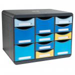 Exacompta Bee Blue Store Box 11 Drawer Set 270 x 355 x 271mm Assorted Colours (Each) - 3137202D 13957EX