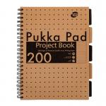 Pukka Kraft A4 200 Page Project Book (Pack 3) 9566-KRA 13983PK
