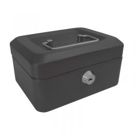 ValueX Metal Cash Box 150mm (6 inch) Key Lock Black - CBBK6 14095CA