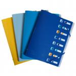 Exacompta Bee Blue Multipart File 8 Sections A4 Assorted Colours (Pack 10) - 56110E 14097EX