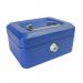 ValueX Metal Cash Box 150mm (6 inch) Key Lock Blue - CBBL6 14102CA