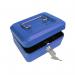 ValueX Metal Cash Box 150mm (6 inch) Key Lock Blue - CBBL6 14102CA