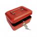 ValueX Metal Cash Box 150mm (6 inch) Key Lock Red - CBRD6 14109CA