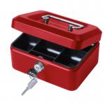 ValueX Metal Cash Box 150mm (6 inch) Key Lock Red - CBRD6 14109CA