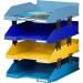 Exacompta Bee Blue Letter Tray Set 346 x 255 x 65mm Assorted Colours (Pack 4) - 113202SETD 14118EX