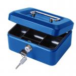 ValueX Metal Cash Box 200mm (8 Inch) Key Lock Blue - CBBL8 14123CA