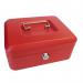 ValueX Metal Cash Box 200mm (8 Inch) Key Lock Red - CBRD8 14130CA