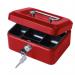 ValueX Metal Cash Box 200mm (8 Inch) Key Lock Red - CBRD8 14130CA
