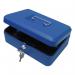 ValueX Metal Cash Box 250mm (10 Inch) Key Lock Blue - CBBL10 14144CA