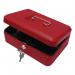 ValueX Metal Cash Box 250mm (10 Inch) Key Lock Red - CBRD10 14151CA