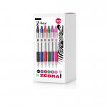 Zebra Z-Grip Ballpoint Pen 1.0mm Tip Assorted (Pack 50) - 02758 14153ZB