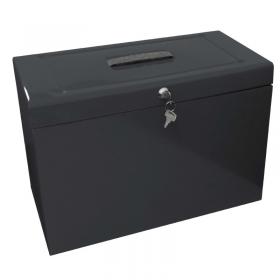 ValueX Cathedral Metal Suspension File Box Foolscap Black - HOBK 14270CA