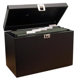 ValueX Cathedral Metal Suspension File Box Foolscap Black - HOBK 14270CA