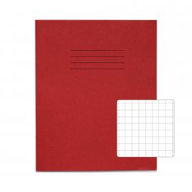Rhino 8 x 6.5 Exercise Book 48 Page 10mm Squares S10 Red (Pack 100) - VEX342-558-6 14272VC
