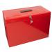 ValueX Cathedral Metal Suspension File Box Foolscap Red - HORD 14284CA