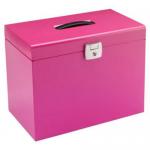 ValueX Cathedral Metal Suspension File Box A4 Pink 14333CA