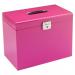 ValueX Cathedral Metal Suspension File Box A4 Pink 14333CA