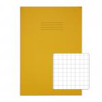 Rhino A4 Exercise Book 80 Page 10mm Squares S10 Yellow (Pack 50) - VEX668-215-8 14377VC