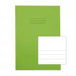 Rhino A4 Exercise Book 64 Page Plain Top And 15mm Feint Lines On The Bottom TB/F15 Light Green (Pack 50) - VEX677-3025-8 14405VC