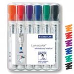 Staedtler Lumocolor Whiteboard Marker Bullet Tip 2mm Line Assorted Colours (Pack 6) - 351WP6 14428SR