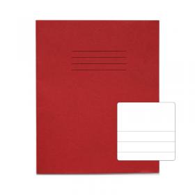 Rhino 8 x 6.5 Exercise Book 32 Page Plain Top And 15mm Feint Lines On The Bottom TBF15 Red (Pack 100) - VPW025-39-4 14454VC