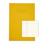 Rhino A4 Special Exercise Book 48 Page Ruled Wide 12mm Feint Lines And Margin F12M Yellow with Tinted Cream Paper F12M (Pack 10) - EX681108CV-4 14503VC