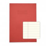 Rhino A4 Special Exercise Book 48 Page Ruled Wide 12mm Feint Lines And Margin F12M Red with Tinted Cream Paper (Pack 10) - EX681109CV-6 14510VC