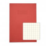 Rhino A4 Special Exercise Book 48 Page 12mm Squares S10 Red with Tinted Cream Paper S10 (Pack 10) - EX681260CV-2 14531VC