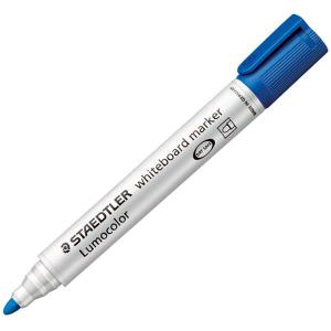 Staedtler Lumocolor Whiteboard Marker Bullet Tip 2mm Line Blue Pack 10