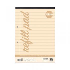 Rhino A4 Special Refill Pad 50 Leaf Feint Ruled 8mm With Margin Cream Tinted Paper (Pack 6) - HACFM-2 14769VC