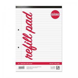 Rhino A4 Refill Pad 160 Page Feint Ruled 8mm With Margin Pack 6 -