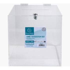 Exacompta Suggestion Box with Lockable Lid 25cm Transparent (Pack 1) -  89158D 14900EX