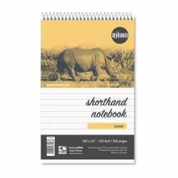 Rhino 200 x 127 Shorthand Notepad 300 Page Feint Ruled 8mm (Pack 5) - RHRN15-2 14916VC