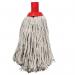 The picture shows a pack of 10 red ValueX socket mop heads, specifically the PS8004 14998TC model. Each mop head appears soft and absorbent, ready for cleaning and maintaining floors. The bright red color adds a pop of vibrancy to the overall product.